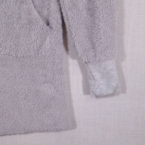 Fashion Classic Fleece Hooded Cardigan Size Small Open Front Pockets Soft Lounge - Picture 9 of 16